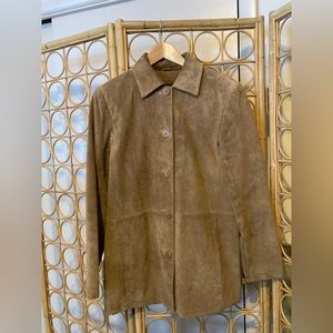 Bernardo, washable caramel, suede, leather coat, size small
